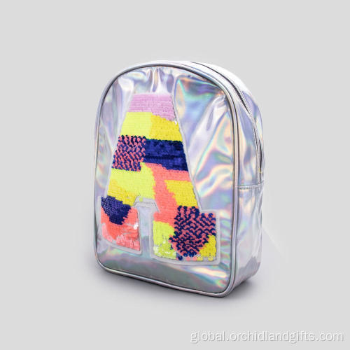 Laser Silver Alphabet Sequin Bag